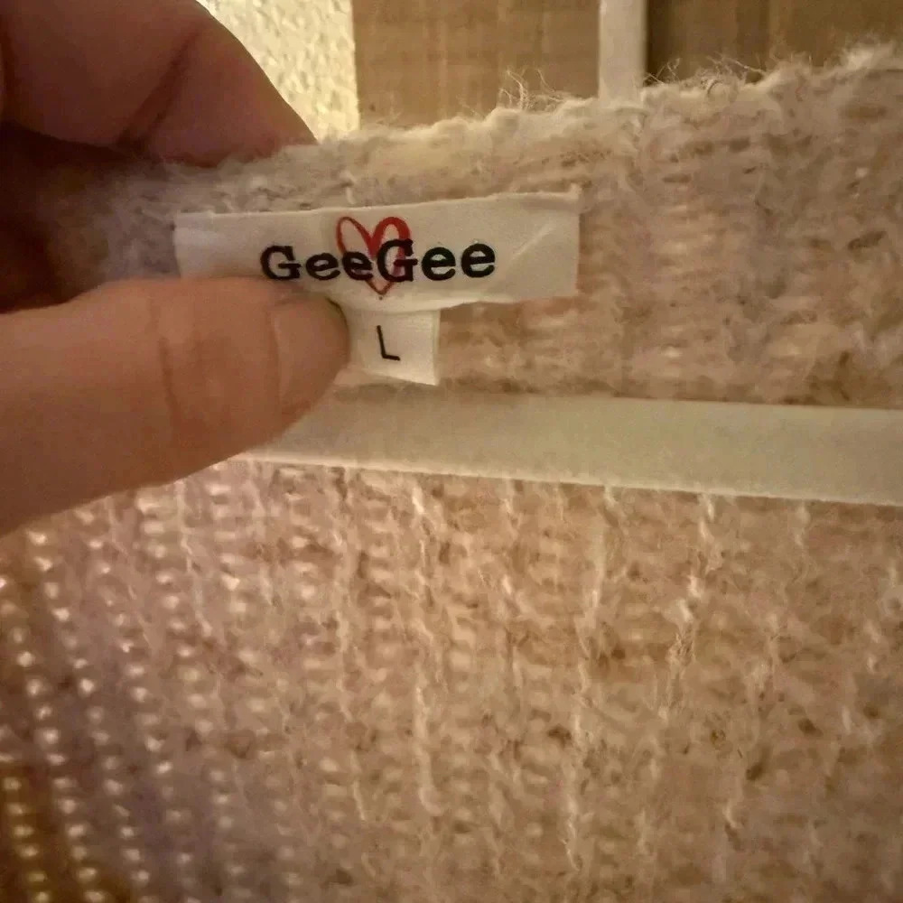 NWOT GeeGee Cozy blush pink oversized sweater L - Picture 3 of 5